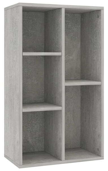 Betonszürke szerelt fa könyv-/tálalószekrény 50 x 25 x 80 cm