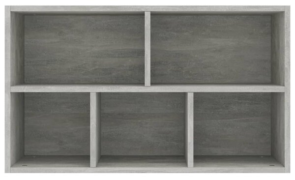 Betonszürke szerelt fa könyv-/tálalószekrény 50 x 25 x 80 cm