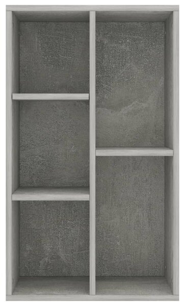 Betonszürke szerelt fa könyv-/tálalószekrény 50 x 25 x 80 cm