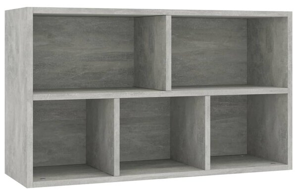 Betonszürke szerelt fa könyv-/tálalószekrény 50 x 25 x 80 cm
