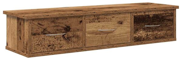 Antik fa színű szerelt fa faliszekrény 88x26x18,5 cm