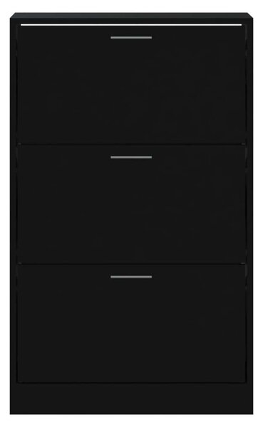 Vasagle - Cipőtartó Szekrény - Fekete - 3 Fiókos - 63x24x103cm