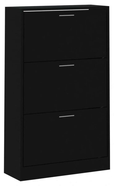 Vasagle - Cipőtartó Szekrény - Fekete - 3 Fiókos - 63x24x103cm