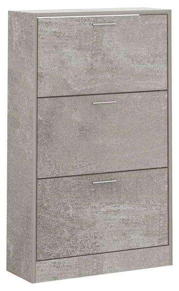 3 Fiókos Cipőszekrény - Betonszürke - 63x24x103 cm