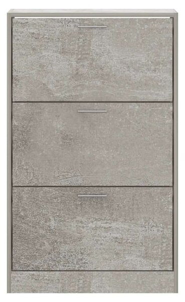 3 Fiókos Cipőszekrény - Betonszürke - 63x24x103 cm