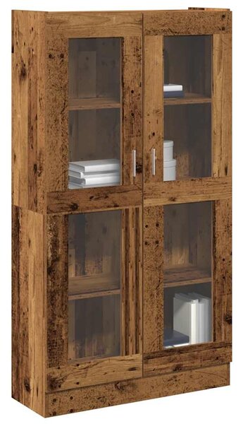 Antik fa színű szerelt fa magasszekrény 82,5 x 30,5 x 150 cm