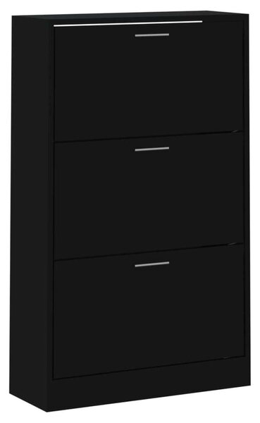 Vasagle - Cipőtartó Szekrény - Fekete - 3 Fiókos - 63x24x103cm
