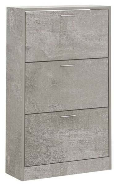 3 Fiókos Cipőszekrény - Betonszürke - 63x24x103 cm