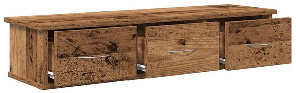 Antik fa színű szerelt fa faliszekrény 88x26x18,5 cm