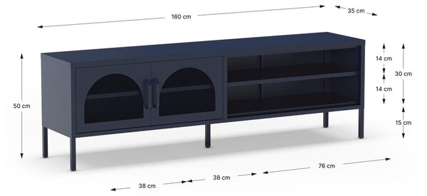 Sötétkék TV-állvány 160x50 cm Diora – Marckeric