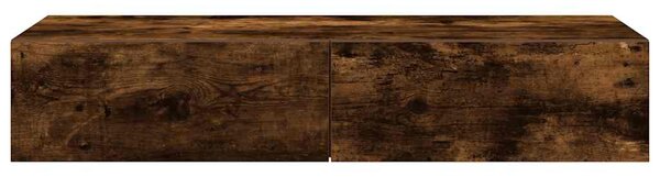 Falipolc fiókokkal füstölt tölgy 100x36x19 cm műszaki fa
