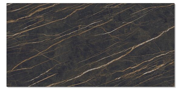 DELIFE Étkezőasztal Edge 200x100 cm kerámia Laminam®Noir Desir barna V középső láb fekete