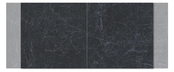 DELIFE Étkezőasztal Edge 180-220x90 cm kerámia Laminam® Nero Greco antracit kereszt láb téglalap fekete kihúzható