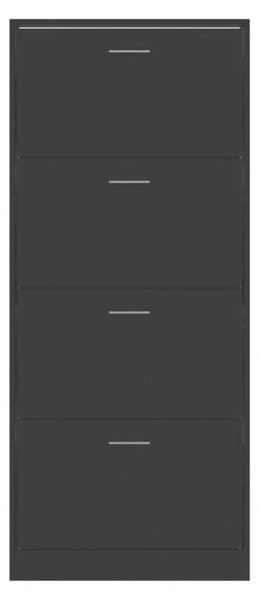 Homcom Fekete Cipősszekrény - 4 Fiók - 63x24x147 cm