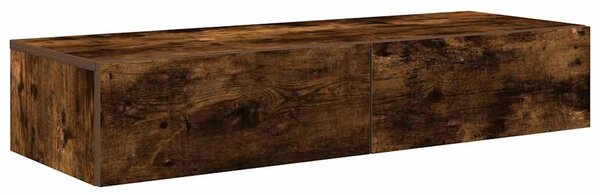 Falipolc fiókokkal füstölt tölgy 100x36x19 cm műszaki fa