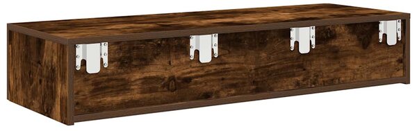Falipolc fiókokkal füstölt tölgy 100x36x19 cm műszaki fa