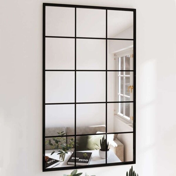 4 db Fekete Fém Fali Tükör - 100x60 cm