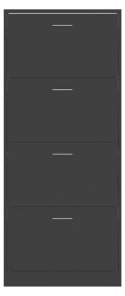Homcom Fekete Cipősszekrény - 4 Fiók - 63x24x147 cm