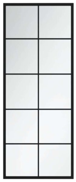 Fém Fali Tükör Szett - 2 db, Fekete, 100x40 cm
