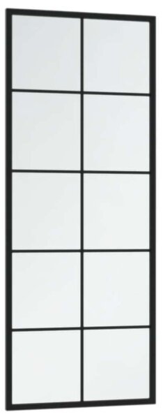 Fém Fali Tükör Szett - 2 db, Fekete, 100x40 cm