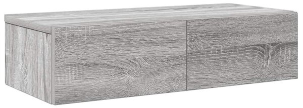 Falipolc fiókokkal szürke sonoma 60x26,5x15 cm műszaki fa