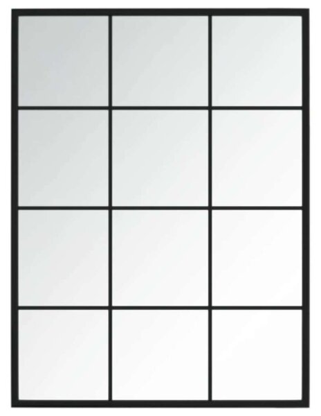 Modern Fém Fali Tükör Szett - 2 db - 80x60 cm - Fekete