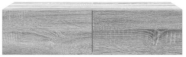 Falipolc fiókokkal szürke sonoma 60x26,5x15 cm műszaki fa