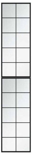Fém Fali Tükör Szett - 2 db, Fekete, 100x40 cm