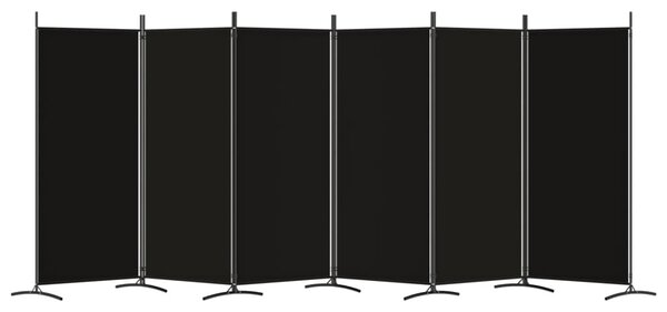6 paneles fekete szövet térelválasztó 520x180 cm
