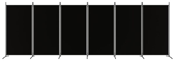 6 paneles fekete szövet térelválasztó 520x180 cm
