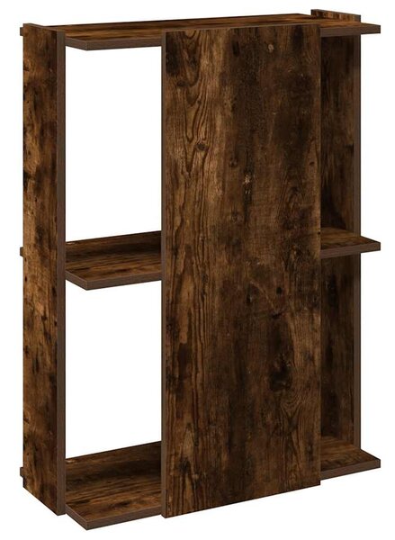 3 szintes füstös tölgy színű szerelt fa könyvespolc 60x30x80 cm