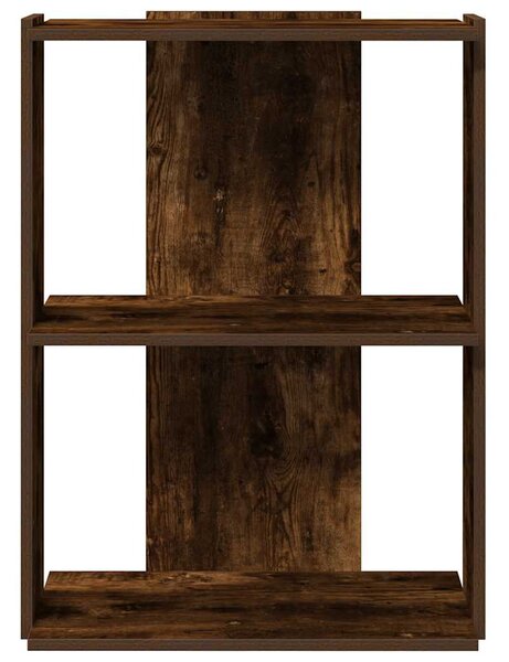 3 szintes füstös tölgy színű szerelt fa könyvespolc 60x30x80 cm