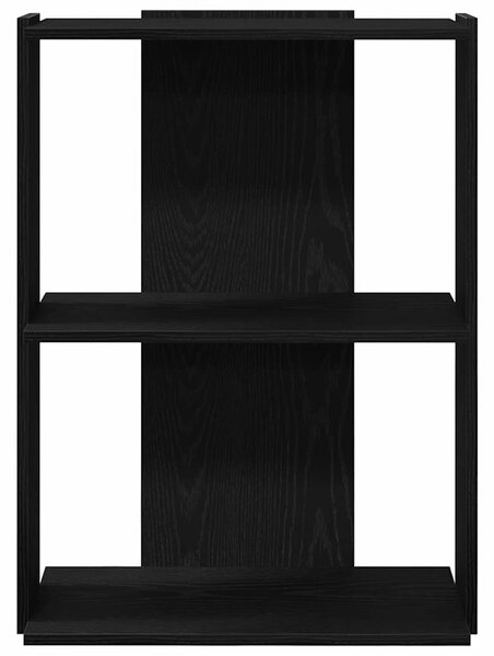 3 szintes fekete szerelt fa könyvespolc 60x30x80 cm
