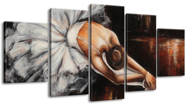 Gario Kézzel festett kép Balett-táncosno bemelegítése - 5 részes Méret: 150 x 70 cm