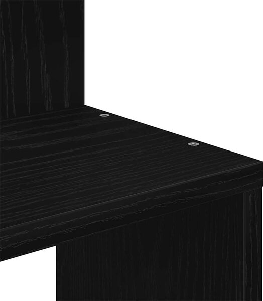 Fekete forgácslap fali sarokpolc 32x32x127,5 cm