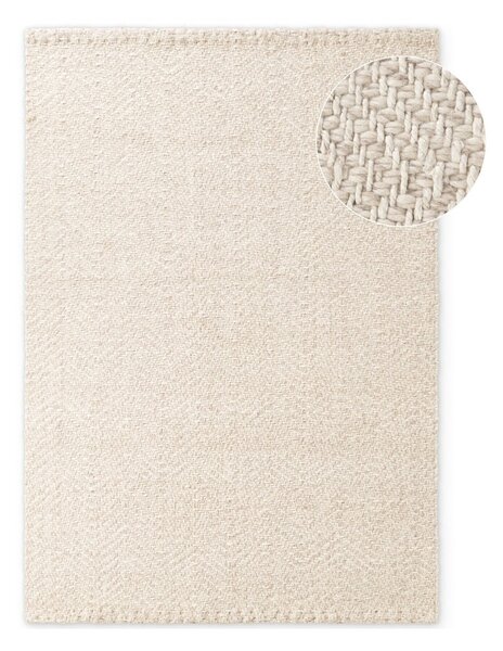 Krémszínű-elefántcsont színű kézi szövésű gyapjúkeverék szőnyeg 200x290 cm Majoli – Elle Decoration