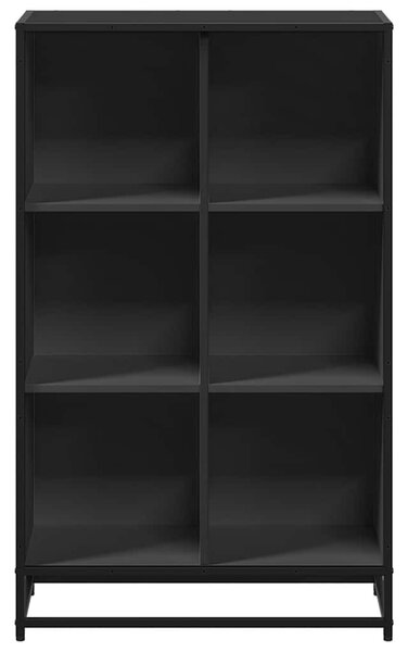 Fekete szerelt fa könyvszekrény 65,5x33x107,5 cm