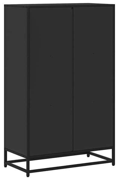 Fekete szerelt fa könyvszekrény 65,5x33x107,5 cm