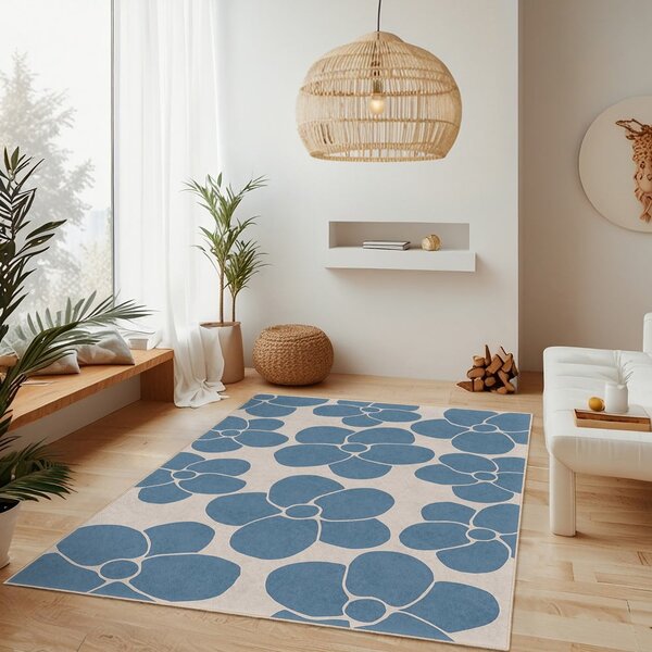 Kék mosható szőnyeg 60x100 cm Blue Meadow – Mila Home