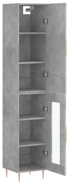 Modern Magas Szekrény - Beton Szürke - 34,5x34x180 cm