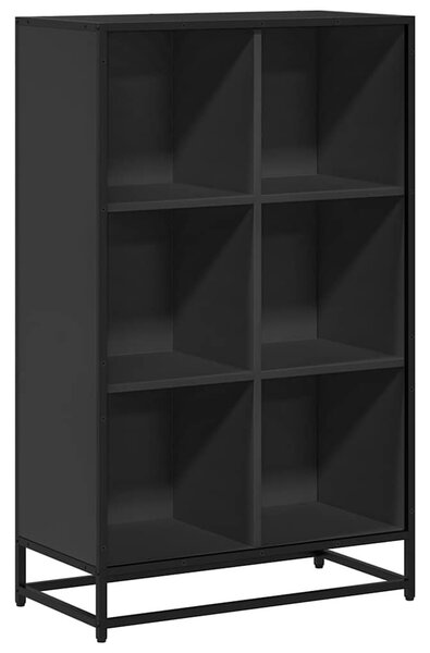 Fekete szerelt fa könyvszekrény 65,5x33x107,5 cm