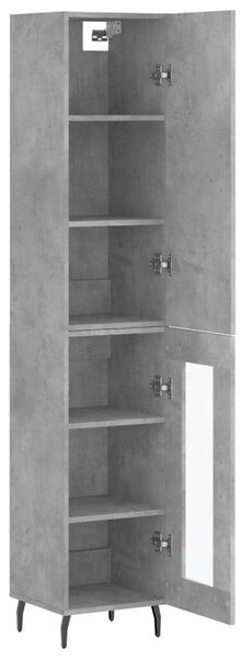 Modern Magas Szekrény - Betonszürke - 34,5x34x180 cm