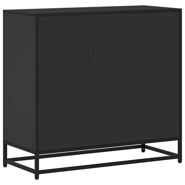 Fekete szerelt fa könyvszekrény 80,5x35x76 cm