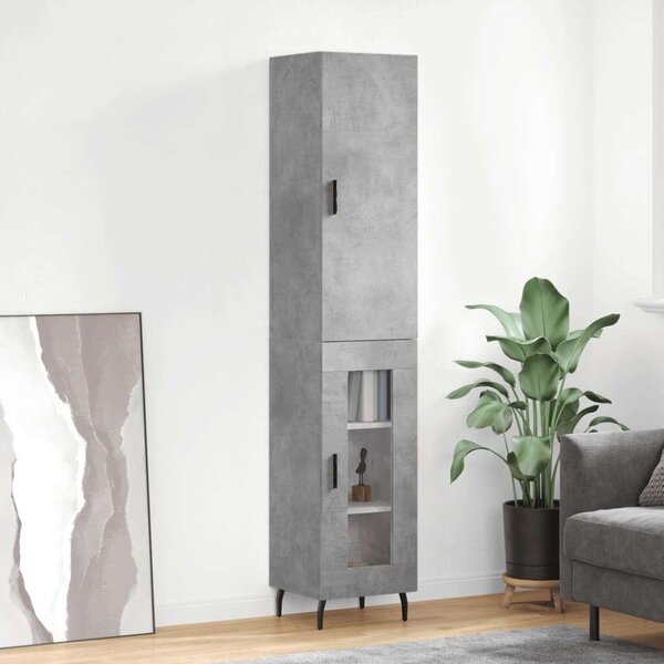 Modern Magas Szekrény - Betonszürke - 34,5x34x180 cm