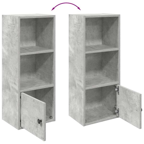 Betonszürke szerelt fa könyvespolc 31x24x77 cm
