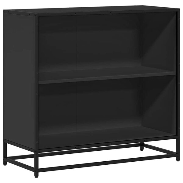 Fekete szerelt fa könyvszekrény 80,5x35x76 cm