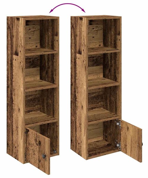 Antik fa színű szerelt fa könyvespolc 31x24x102 cm