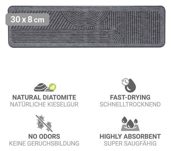 Szürke kovaföld edénycsepegtető alátét 30x8 cm Damon – Wenko