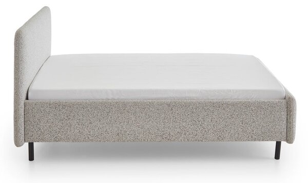 Bézs kárpitozott ágyneműtartós franciaágy ágyráccsal 140x200 cm Primo – Meise Möbel