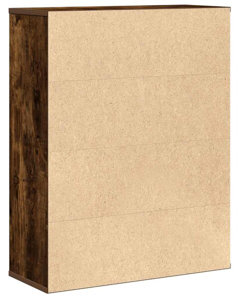 Füstös tölgy színű szerelt fa könyvszekrény 60x24x76,5 cm